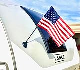 The Traveler RV American Flag 12'x18'Inches Heavy Duty Carbon 24” Flag Pole with Suction Cup Mount Indoor/Outdoor Add to your RV Accessories this Beautiful Vibrant Fade Resistant USA Stars/Stripes