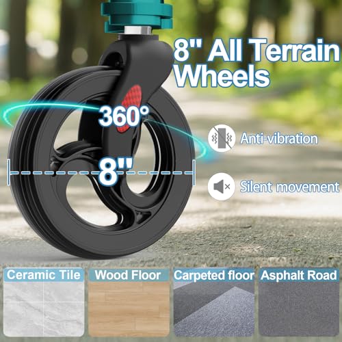 Image of HOMLAND 3 Wheel Walkers for Seniors, Foldable Wheeled Rollator with Cane Hold and Cup Hold, Lightweight Three Wheel Rolling Walker Height Adjustable for Seniors