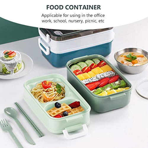 UPKOCH Aço Inoxidável Lunch Box Food Container Bento Box Com Tampa Transparente Portátil para Piquen