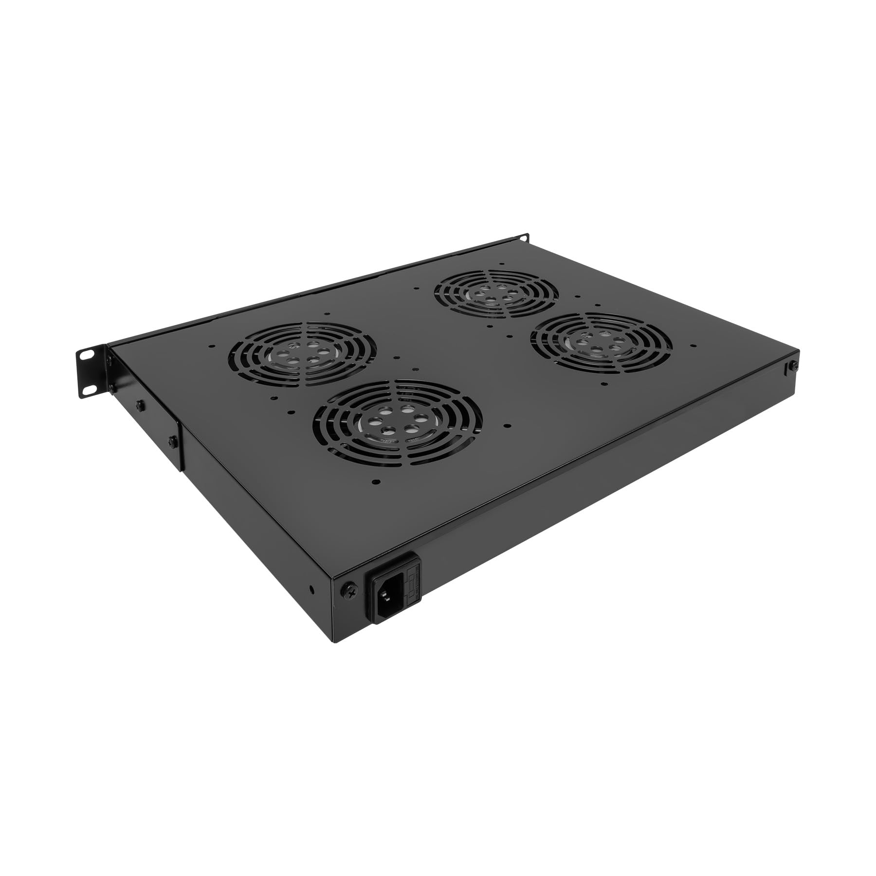 Aiten Data Termostato Digital con 4 Ventiladores 1U para Armario Rack Negro