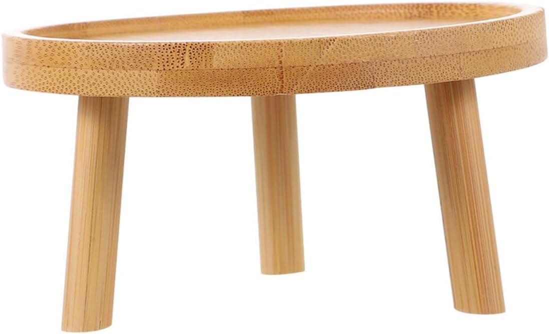 GALPADA 4pcs Wooden Flower Pot Stand Rustic Flowerpot Pedestal for Use Sturdy Plant Stand for Bonsai Display for Balcony Garden Decor Finish