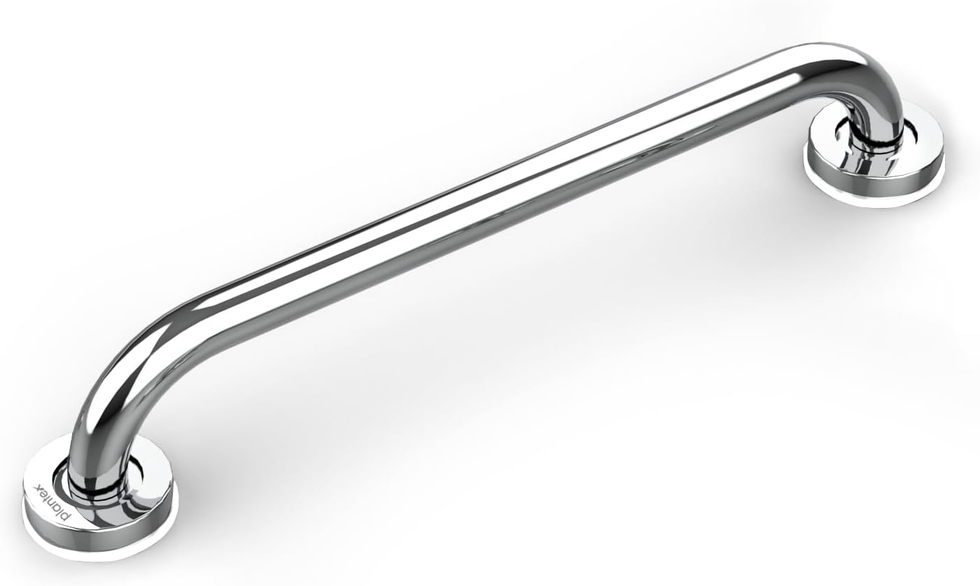 Plantex 18 Inch Stainless Steel Grab Bar for Toilet/Safety Support for Senior Citizens/Secure Bathroom Handrail/Bathroom Accessories (Chrome)