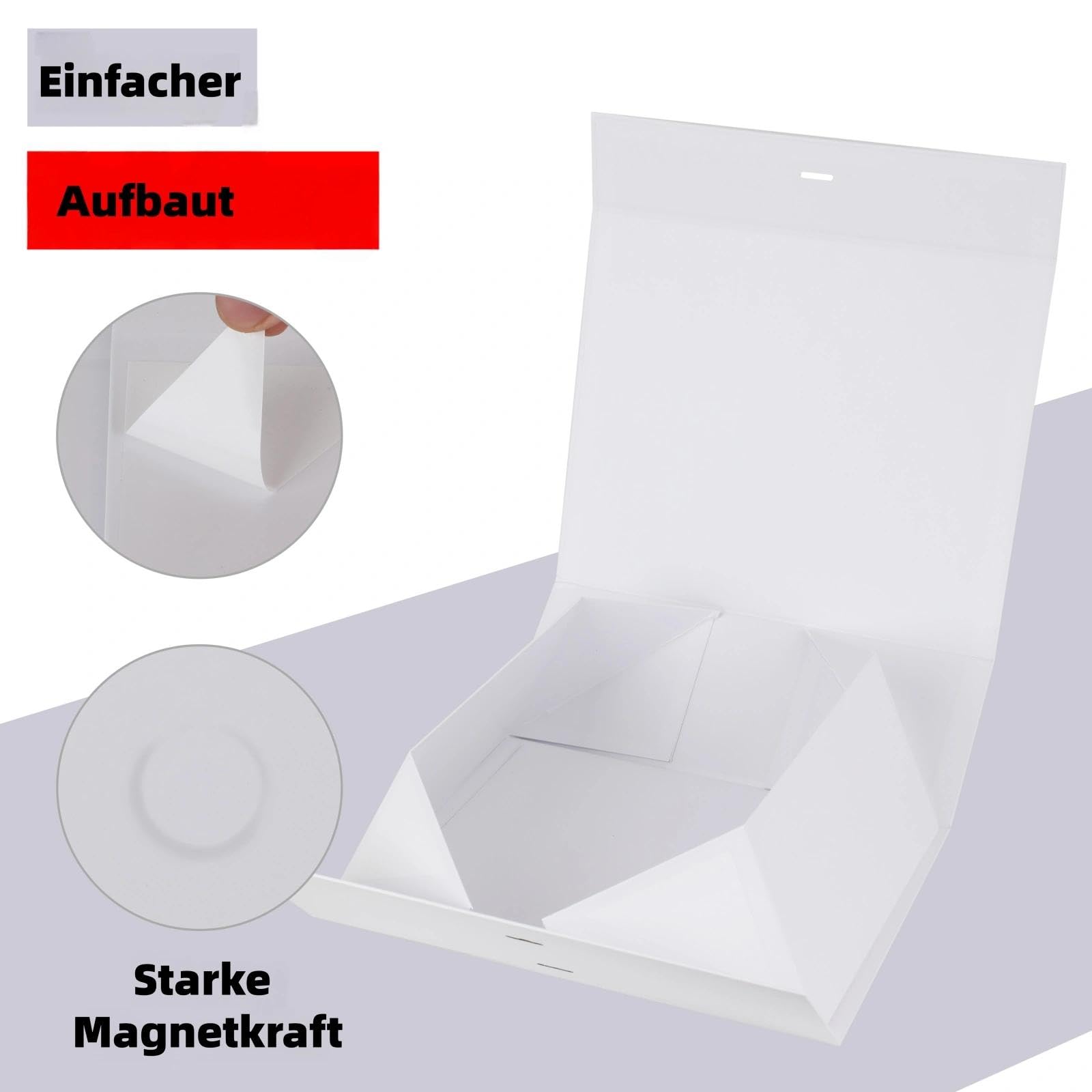 Weiß Geschenkbox groß 42 x 33 x 13.5cm Geschenkbox mit Deckel 3 Stück