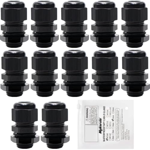 Image of MAKERELE NPT 3 /8 inch Nylon Cable Glands, IP68 Waterproof Strain Relief Cord Connector