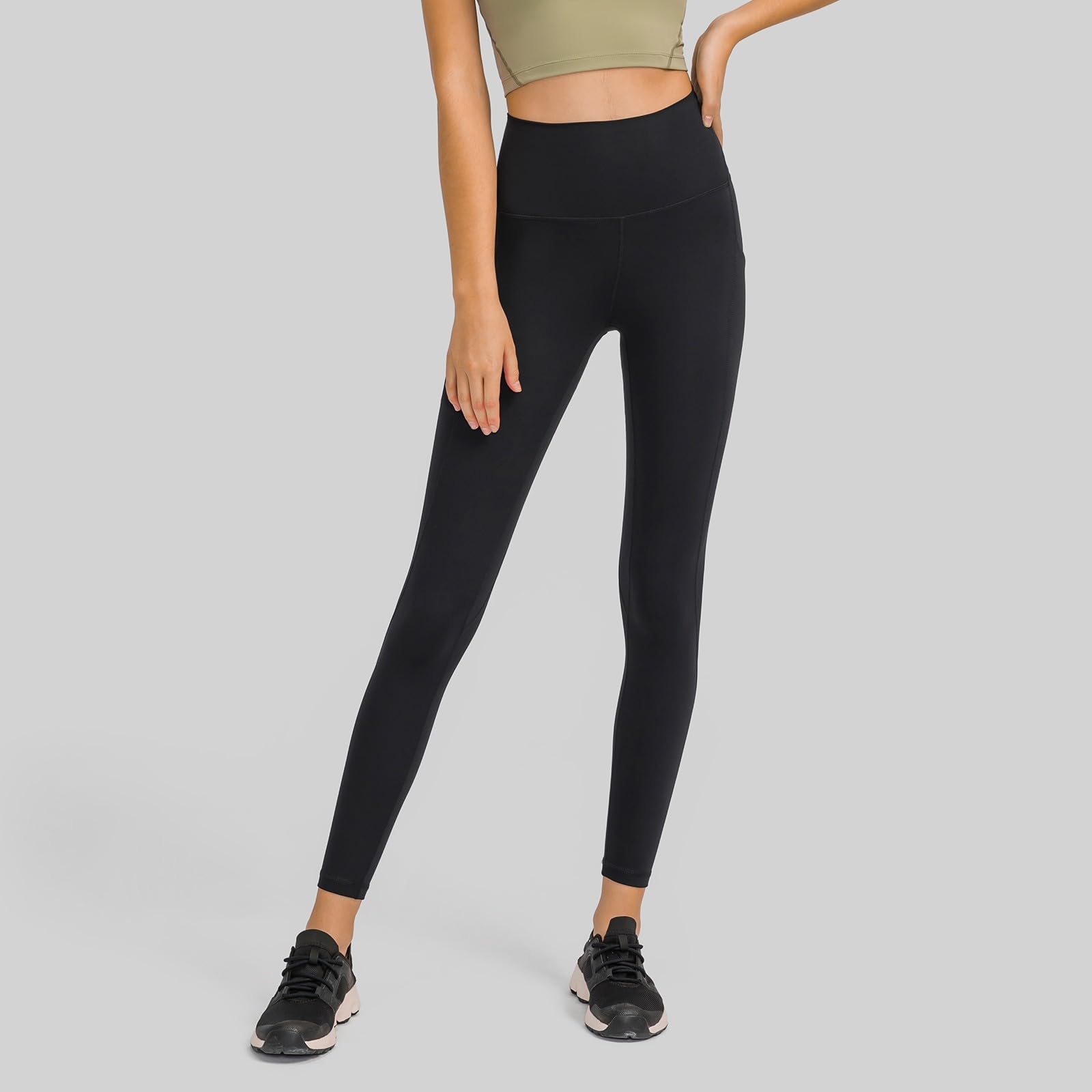 Leggins Sportivi Donna Completo Pilates Yoga Senza Cuciture Pantaloni 3/4 Leggings Scrunch Cotone Lunghi Vita Alta Pantalone Palestra