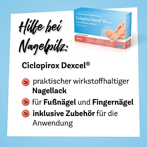 Ciclopirox Dexcel 80 mg/g aktivni lak za nokte, 6,6 ml aktivni lak za nokte