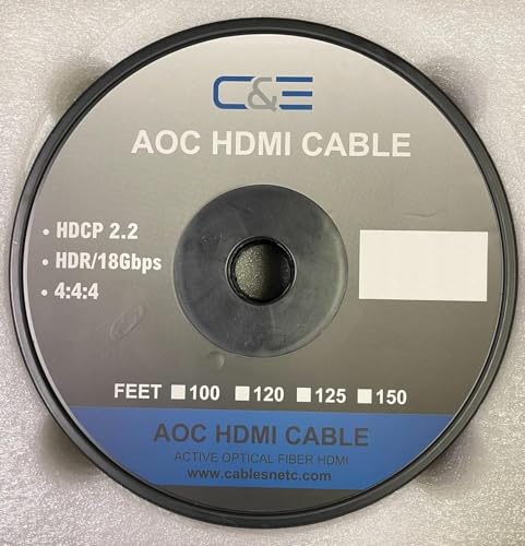 Image of C&E High Speed HDMI Cable 150 Feet, Built-in Signal Booster Supports 3D and Audio Return Channel Full HD, CNE620558