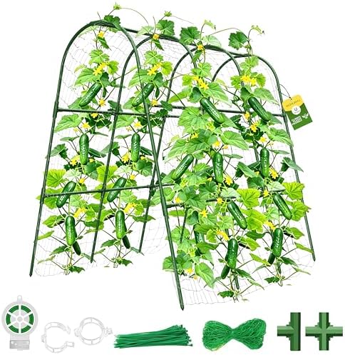 MQHUAYU green U-shaped cucumber trellis for raised beds