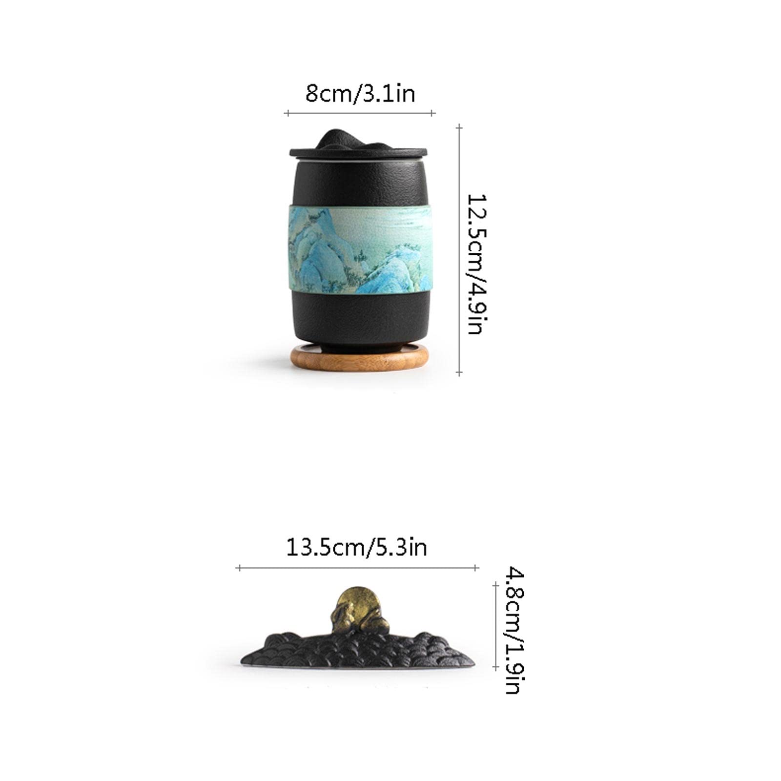 Kubki do kawy kubek ceramiczny biurowy kubek do herbaty ceramiczny filtr kubek na wodę z pokrywką kubek domowy 296 ml do kawy mleko kubek do kawy (kolor: czarny)