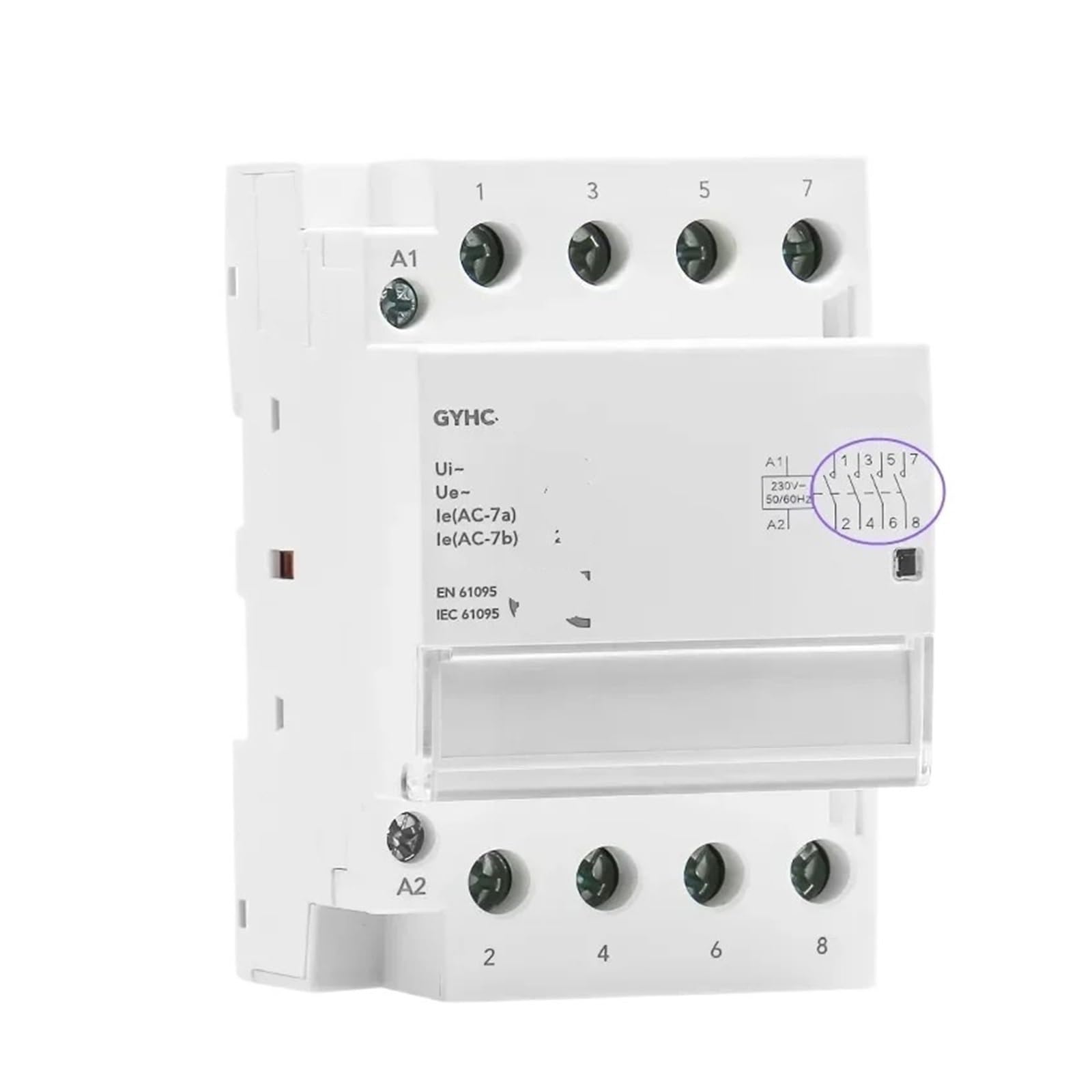 JCLPJBYJI Rail Type AC contactor 4P 40A 63A 4NO 4NC 2NO2NC 3NO1NC(4P 63A 3NO1NC)