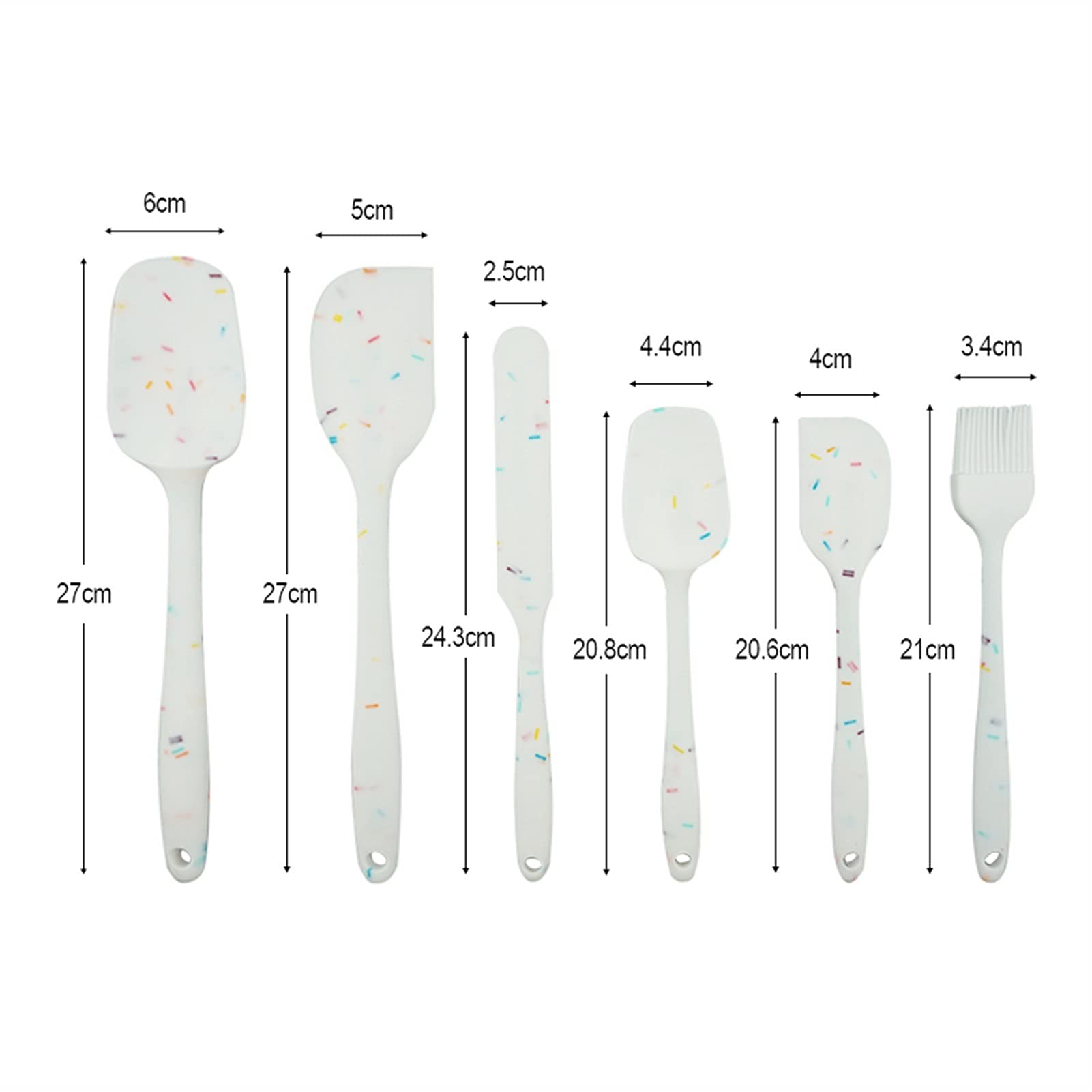 Teigschaber Silikon Backspatel Set Multicolor Butter Spatula Hitzebeständige Kochen Spatel Kuchen Dekorieren Vereisung Spatel (6 Peices) Spatel (Color : Black)