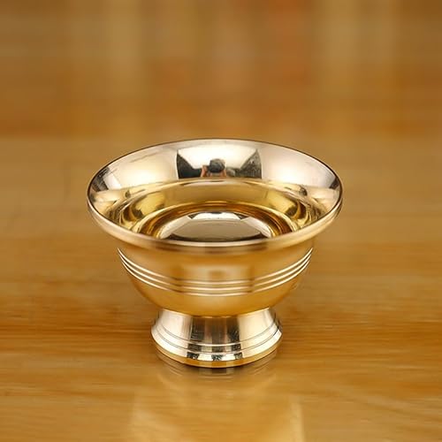 Miniatura 5 de Homsfou Soporte De La Lámpara De Mantequilla Budista 2.36 Pulgadas Candelabro Decorativo En Forma De Tazón Resistente Al Desgaste Para Hogar Y Templo