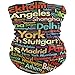 visesunny American City Letter Print Multifunctional Seamless Bandanas for Dust Wind Sun Protection, Outdoors, Festivals, Sports