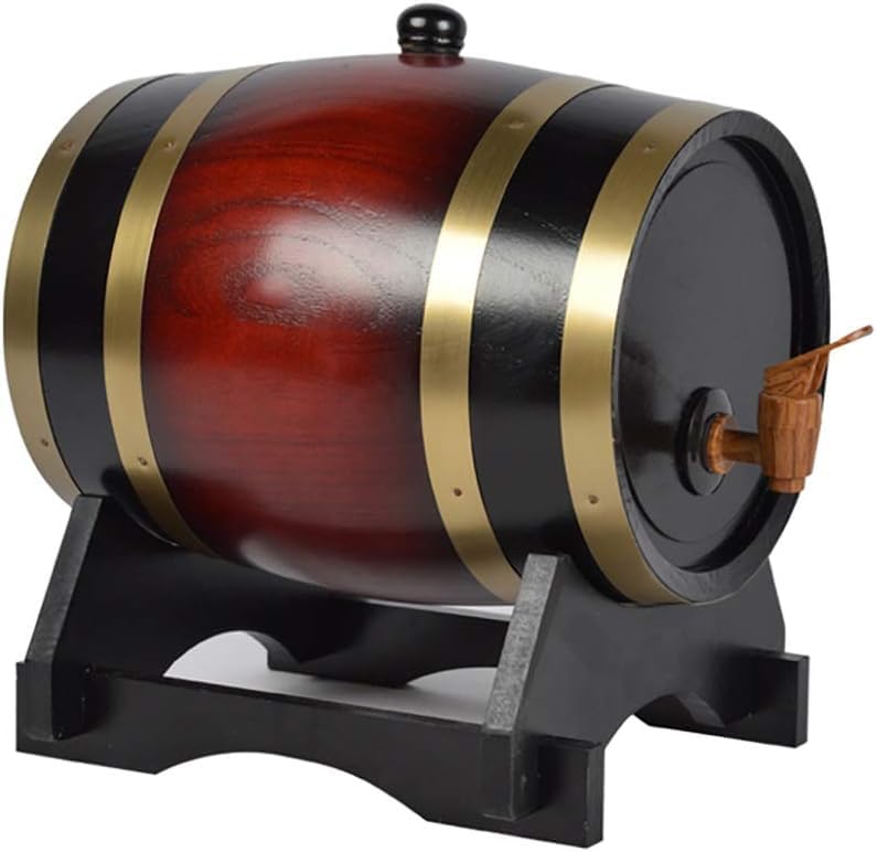 Botte di vino in legno di rovere, in stile vintage, dispenser da tavolo per conservare whisky, aceto, birra, mini botte da 5 l