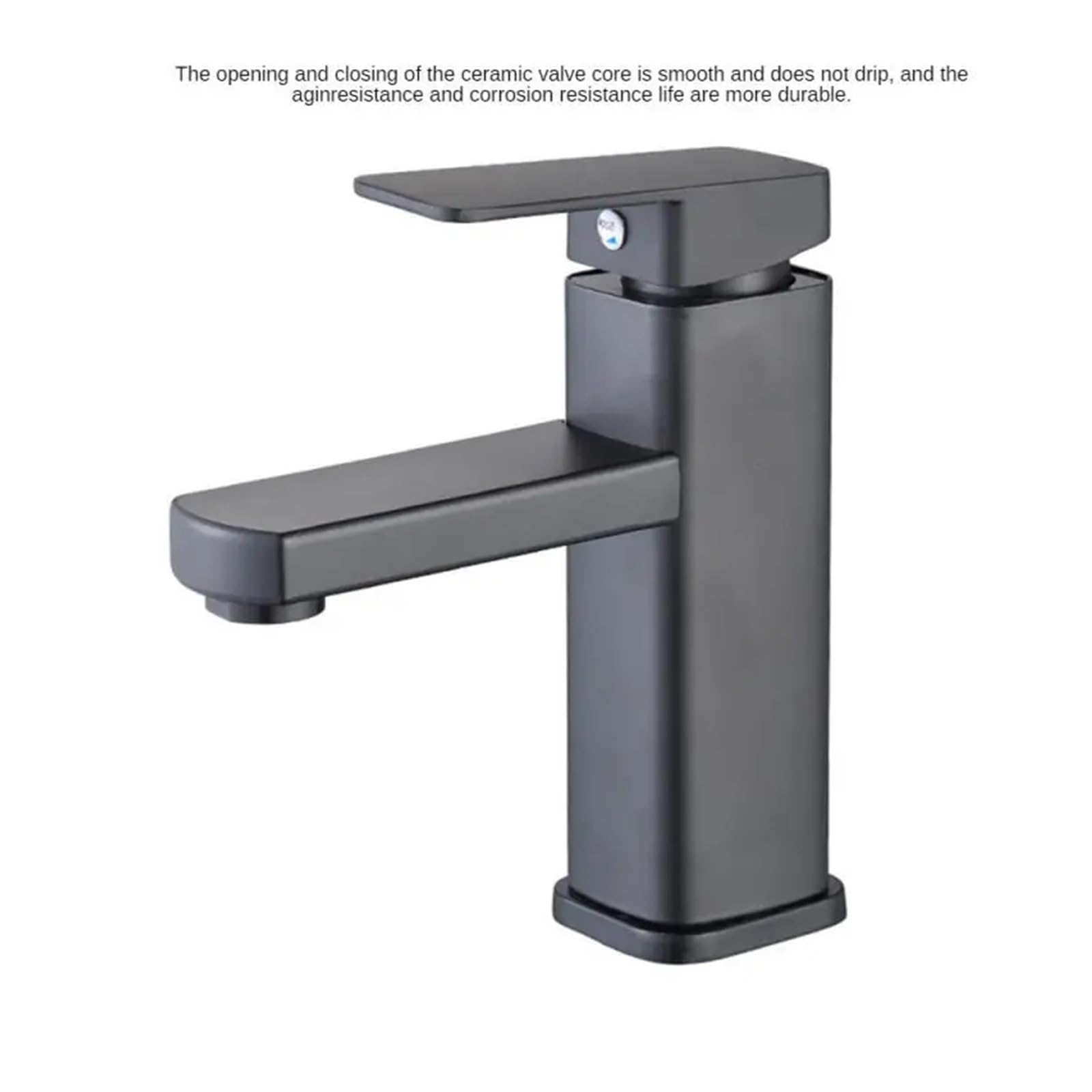 Robinet de salle de bain, Bec de robinet monté sur lavabo carré et rond, accessoires douche en laiton chromé ou noir or brossé gris(Black 2pcs)