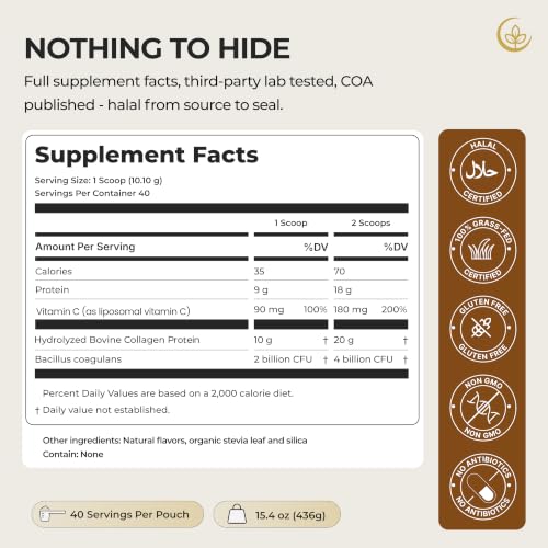 Image of Hydrolyzed Collagen Peptides Powder, Vanilla, 40 Servings, 15.4oz