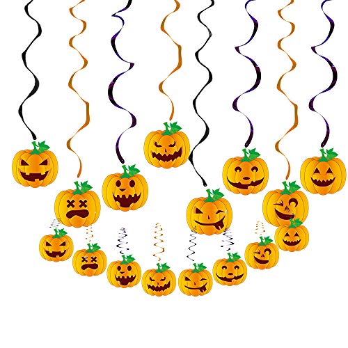 Hängende Wirbel Dekoration,Halloween Hängende Dekoration,Spiral Girlanden Halloween Dekoration Karikatur Wirbel Deko Party Verzierung Hänge Ornament Festliche Party Zubehör (Kürbis) Cover
