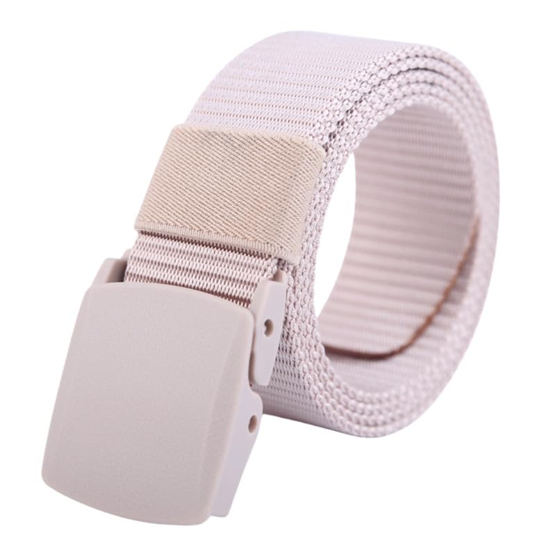 Men's Canvas Belt with Plastic Buckle Lightweight Non Magnetic Adjustable Waist Belt-image-30