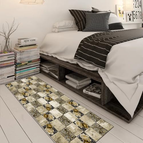Alfombra de pasillo gris y beige lavable de 50x500 cm por metros para pasillos largos 3
