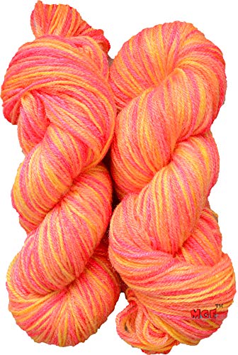 Image of Oswal Multi Orange (400 gm) Wool Hank Hand Knitting Wool /Art Craft Soft Fingering Crochet Hook Yarn, Needle Knitting Yarn Thread dye SM-DD