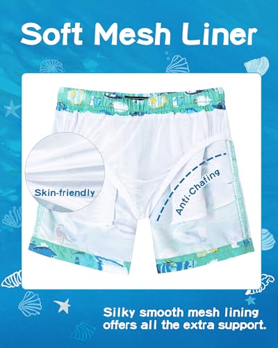 Image of SURF CUZ Boys Swim Trunks Toddler Swim Shorts UPF 50+ Bathing Suit for Boy Swimsuit Quick Dry Mesh Beach Boardshorts Swimwear