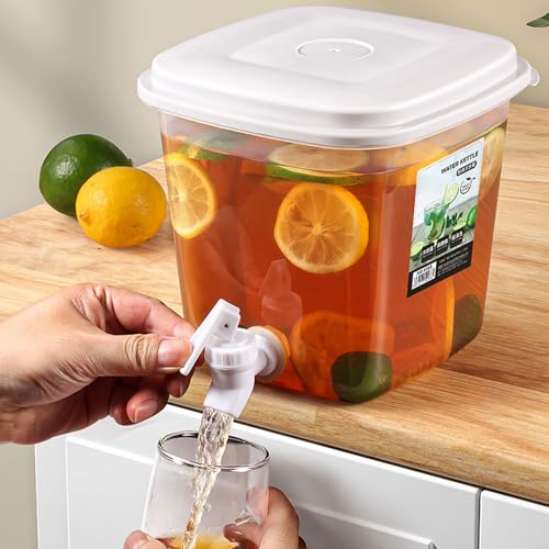 TFAOYS Contemporary Leakproof Beverage Dispenser with Tap - Large Capacity Iced Tea Pitcher for Refrigerator & Liquid Serving - Image 2