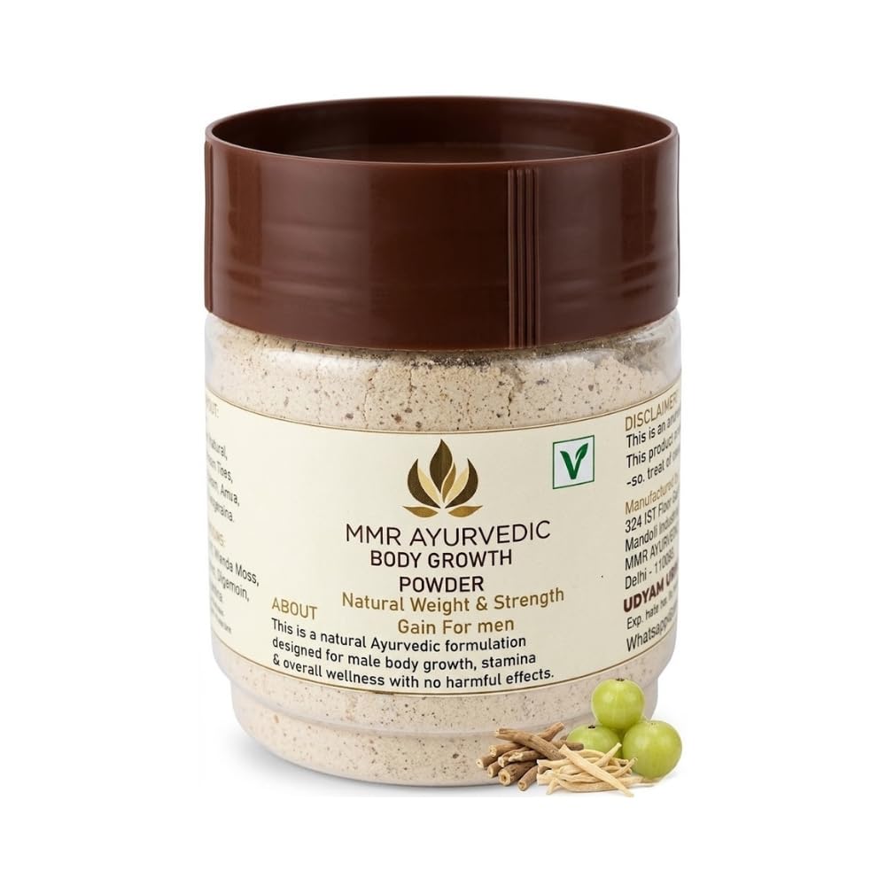 MNR Ayurvedic Body Growth Powder for Men | Natural Weight Gain & Strength Booster | Herbal Muscle Mass & Stamina Support Supplement | 100% Ayurvedic Ingredients for Healthy Body Growth(970g)-image-25