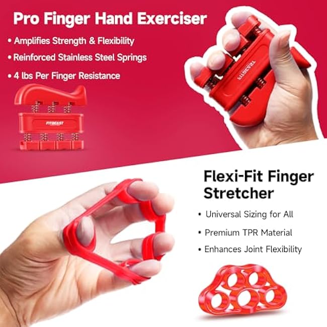 FitBeast Grip Strengthener Forearm Strengthener Hand Grips Strengthener Kit - 5 Pack Adjustable Resistance