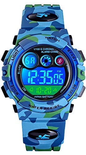 Jungen Digitaluhr Kinder Sport 5 ATM Wasserdicht Digital Uhren Alarm Timer LED Alarm Stoppuhr Datum Multifunktional Kinderuhren Armbanduhr für