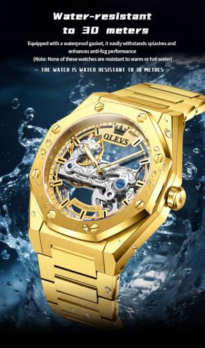 Image of OLEVS Automatic Watch for Men Self Winding Mechanical Luxury Business Stainless Steel Multi Calendar Waterproof Luminous Wrist Watches