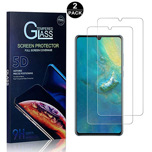 Huawei P30 Screen Protector, Bear Village® Tempered Glass Screen Protector [Lifetime Warranty], HD Screen Protector Glass for Huawei P30, 2 Pack