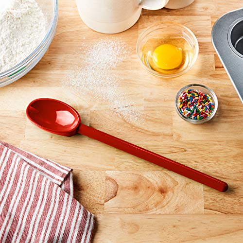 Image of Mercer Culinary Hell's Tools Hi-Heat Mixing Spoon, 12 Inch, Red