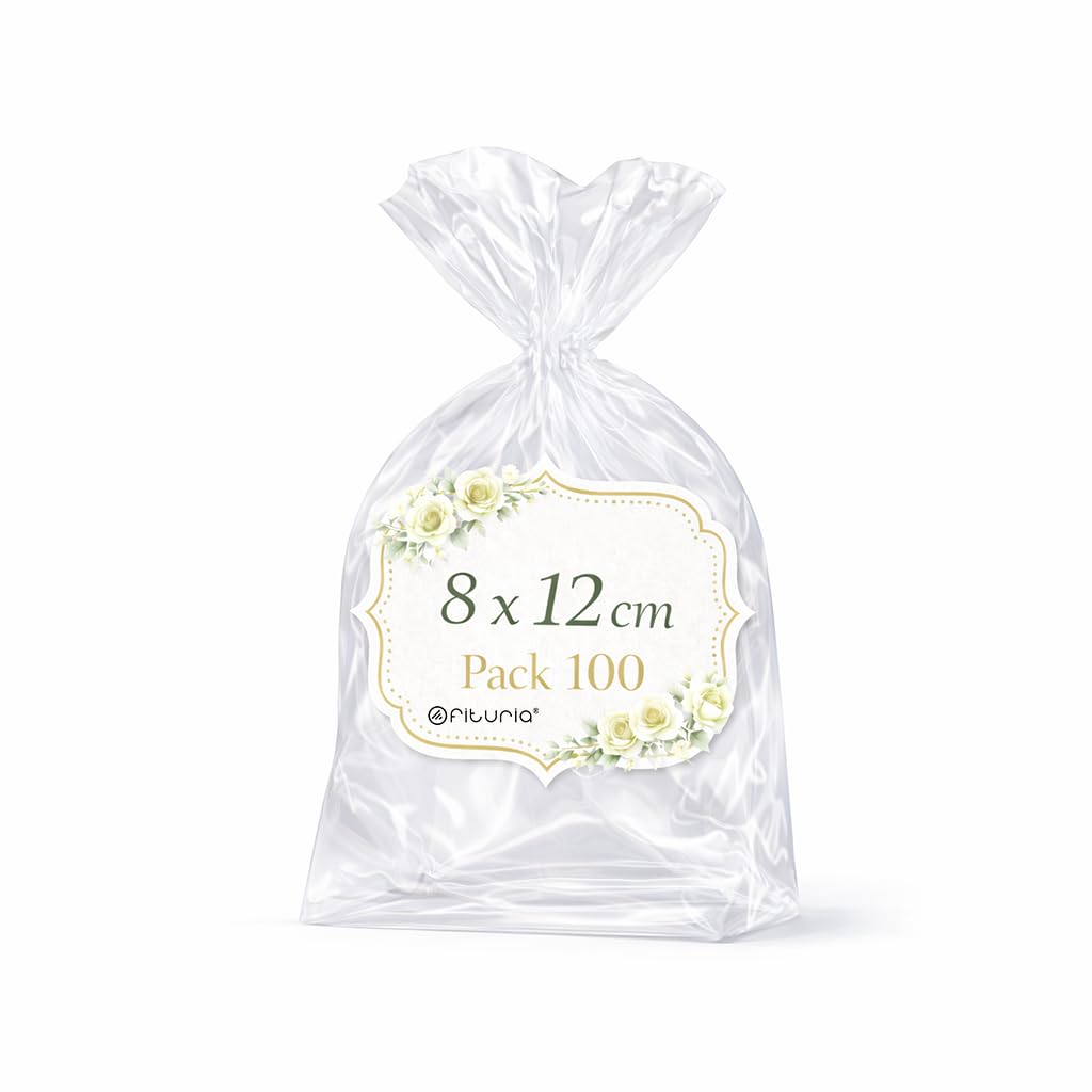 Ofituria Bolsas Celofán Transparente 10 x 15 cm, Bolsas Transparentes para Chuches y Regalos – Bolsas Plastico Transparente para Cumpleaños Infantiles, Galletas y Detalles, 1 Pack (100 Bolsas) — view 46