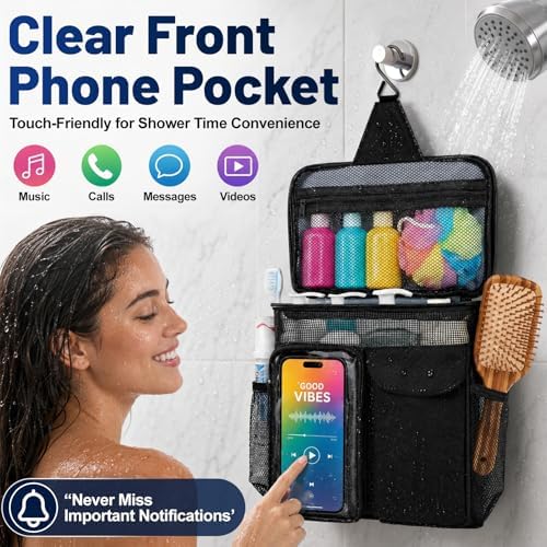 Dorm Room Essentials for Guys Girls, Quick Dry Mesh Shower Caddy Portable - 3