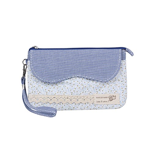 Damarau00ae Damen Casual 4 Fächer Medium Taschen Mit Süß Geblümt,Blau