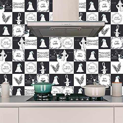 Baldosas Adhesivas Oso Gris Negro Suelo Vinilo Autoadhesivo Vinilo Impermeables Panel Revestimiento Ducha para Baño Cocina Gabinete Muebles Decoración Azulejos Adhesivos 30x30cm /10 Piezas