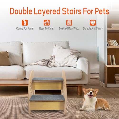 CheurYae Hundetreppe,rutschfeste Hunderampe für Sofa,Hundetreppe + Katzentreppe für Junge und alte Katzen,30 cm hoch für Sofa, Couch,Bett