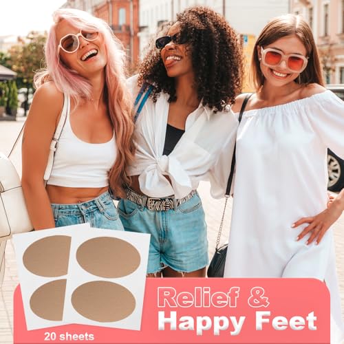 Image of Moleskin for Blister, Mole Skin Patch Blister Prevention Tape Moleskin Adhesive Padding Stickers for Feet, Shoes Heels, Toes, Efficiently Reduce Friction for Your Skin - 10 Sheets, 20 PCS