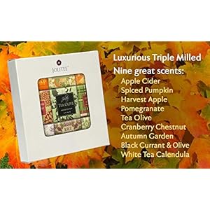 French milled botanical soap sampler set of 9 individually wrapped vegetable based mini soaps with essential oils shea butter and natural extracts fall fun  urban country home decor