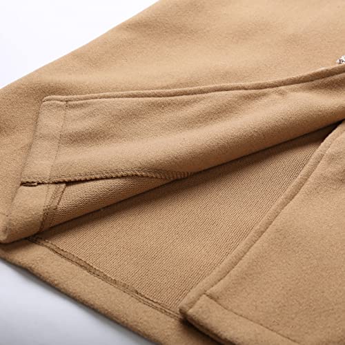 Mokingtop Womens Winter Coat,Women's Faux Wool Coat Notched Lapel Open Double Breasted Button Trench Jacket Slim Long Pea Coat Warm Overcoat Outwear #TOP5