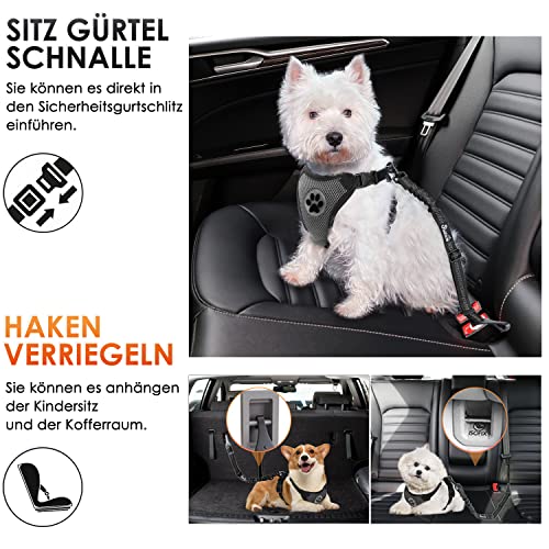 Eyein Hunde Sicherheitsgurt für Auto - Elastisch Verstellbar Reflektierend