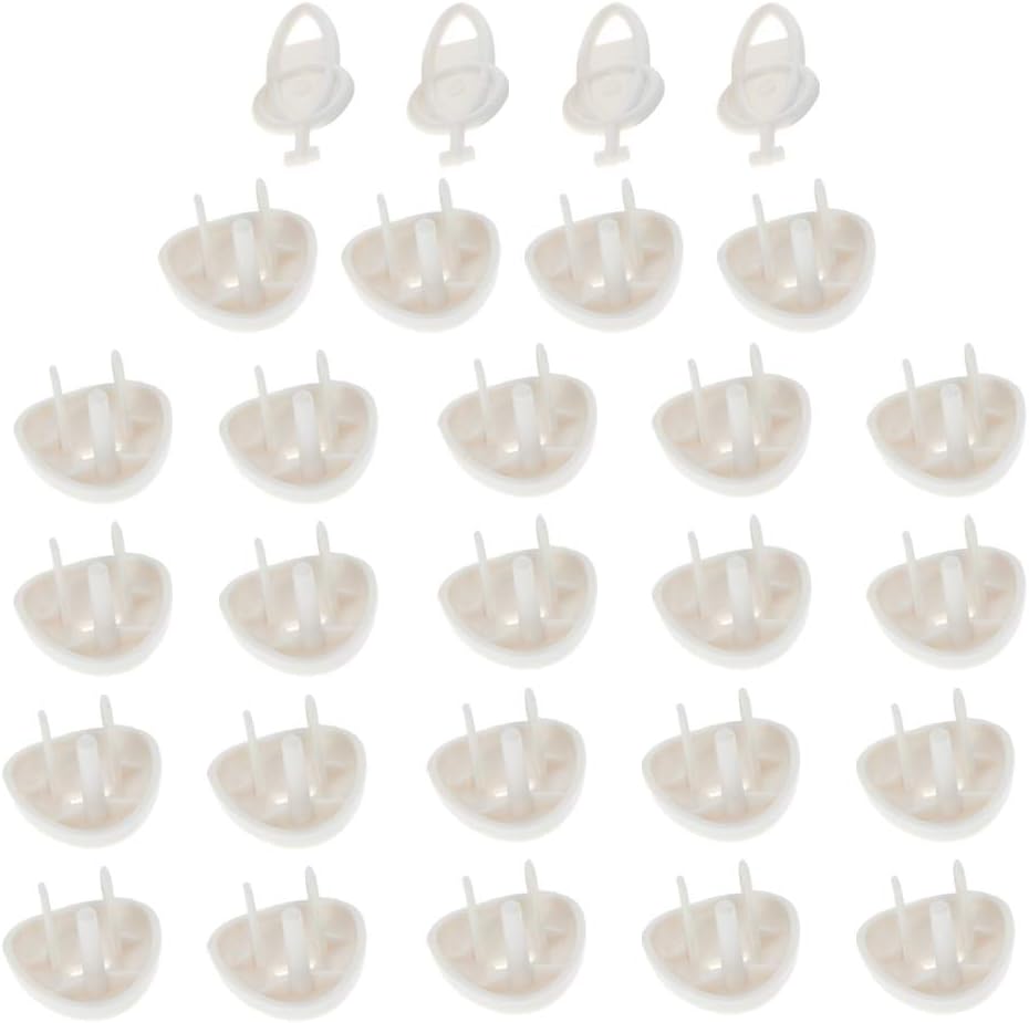 Heyiarbeit 1pack Outlet Covers Child Proof Plug Cover Electrical Protector Safety Caps with 5 Tools for Home Office Electrical Outlets Child Safety Socket Cover 3 Holes White