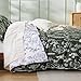 Bedsure Duvet Cover Queen Size - Reversible Dark Green Queen Duvet Cover Set with Zipper Closure, 3 Pieces Floral Patterned Bedding Set with 8 Corner Ties and 2 Pillow Shams