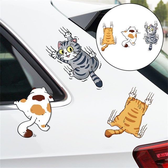 Sponsored Ad – Scratch Cat Vinyl Car Sticker, Three Cats Scratch Cover cat Stickers for Car,Scratch Cat Car Sticker Funny Bumper Decal for Auto, Truck, Motorcycle, Wall, Window，Bumper Stickers, Decals and Magnets