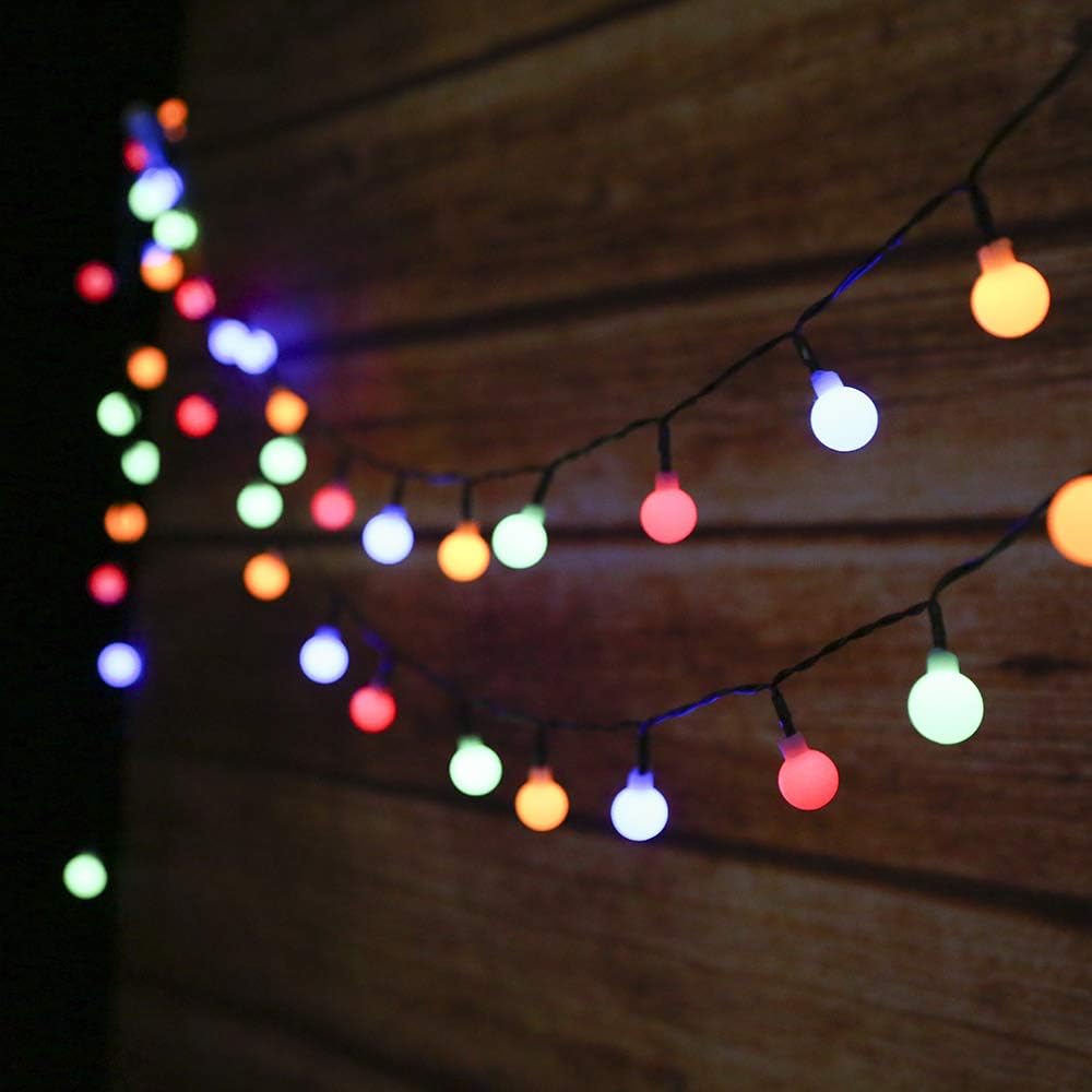Solar Lights Garden 50 Led Outdoor String Lights Solar Powered Multi-Coloured Ball Fairy Lights for Garden, Patio, Yard