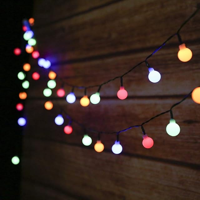 Tomshine Solar Lights Garden 50 Led Outdoor String Lights Solar Powered Multi-Coloured Ball Fairy Lights for Garden, Patio, Yard, Multicolour, LT061RGB
