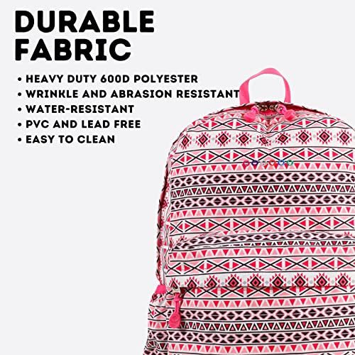 Image of J World Oz Middle School Backpack for Girls & Women. Cute Kids Laptop Bookbag, Skandi Pink