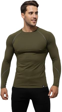 Scorp Thermo-Fit Erkek Termal  lik  st Kayak  li i Bisiklet Yaka Askeri Haki Ye il