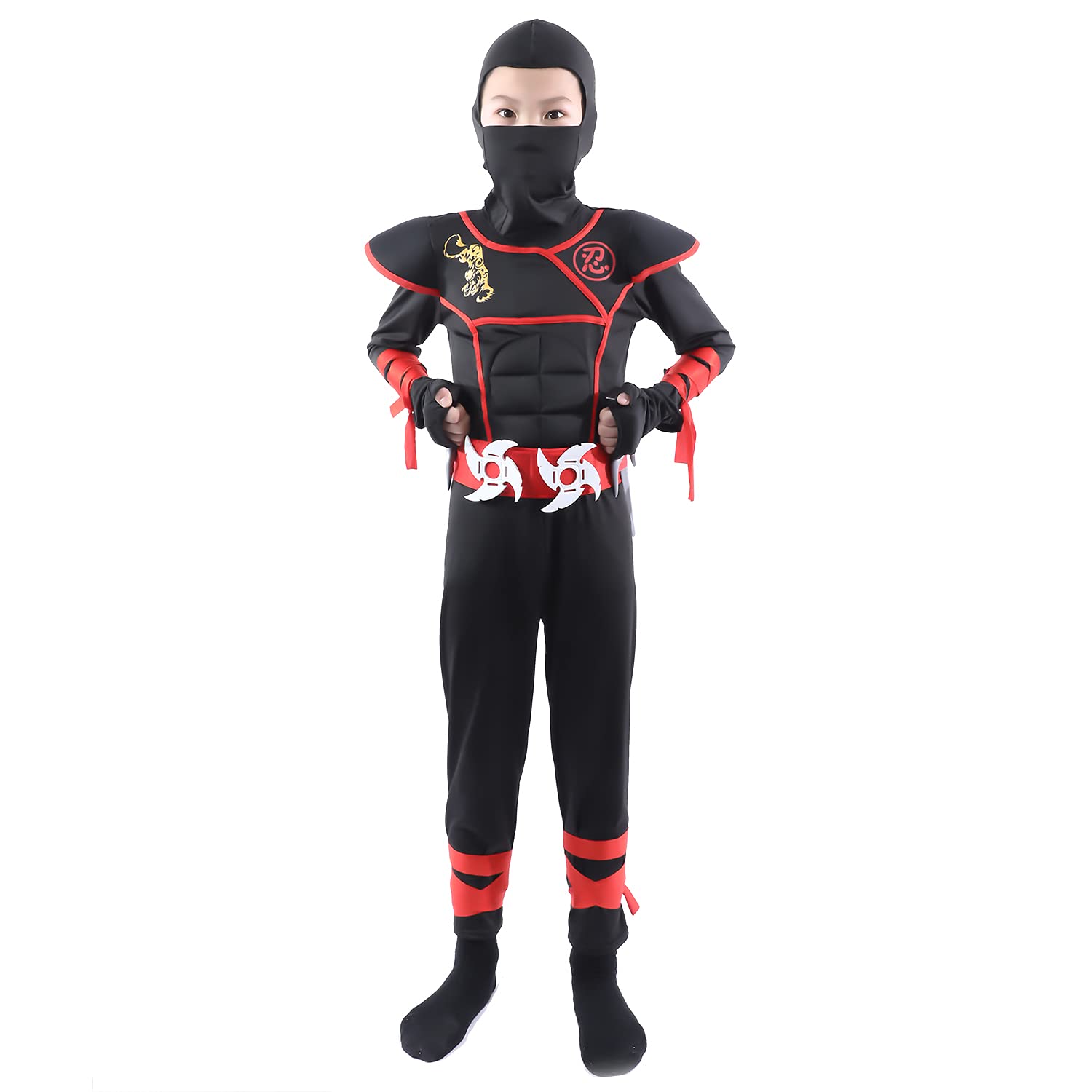 Sincere PartyKids Ninja Costume,Ninja Dress Up Role Play Outfit with Accessories