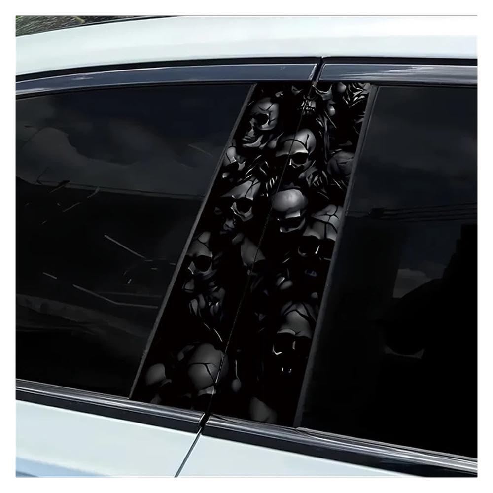 Body Parts 2 PCS Car Door Post Decals Skull Smooth Material Protection Film with Anti-Scratch Properties